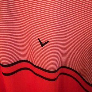Callaway Opti-Dri 3xlt golf fire red/orange stripes polo Big and Tall Big & Tall